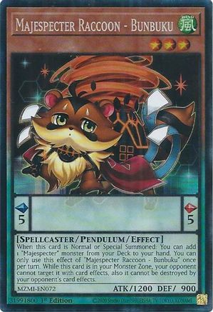Image of Majespecter Raccoon - Bunbuku (CR) [MZMI-EN072] Collector's Rare