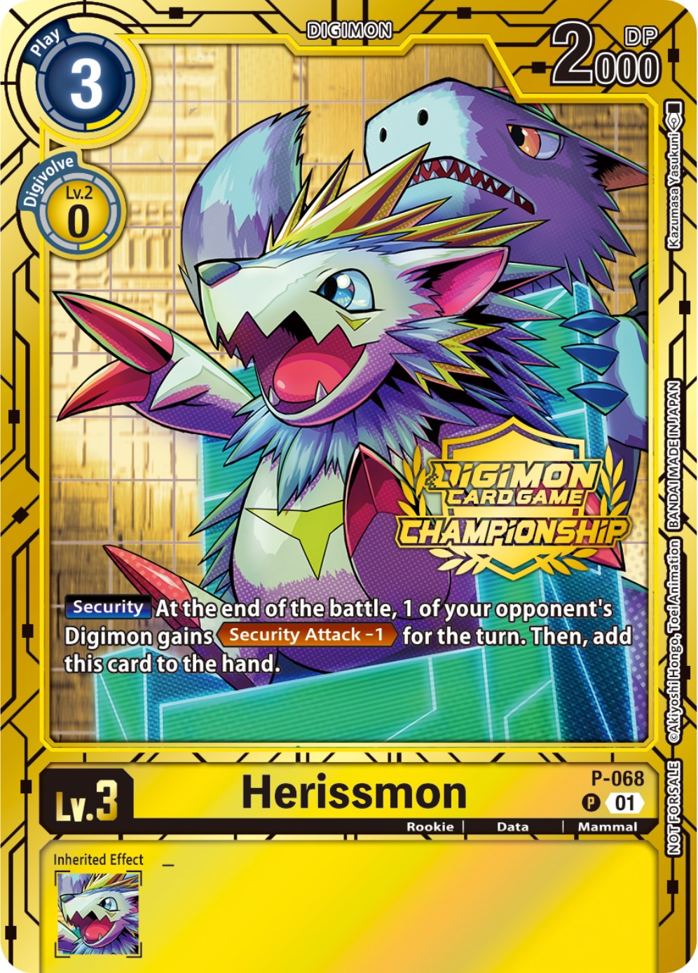 Image of Herissmon [P-068] (Championship 2023 Gold Card Set) [Promotional Cards]