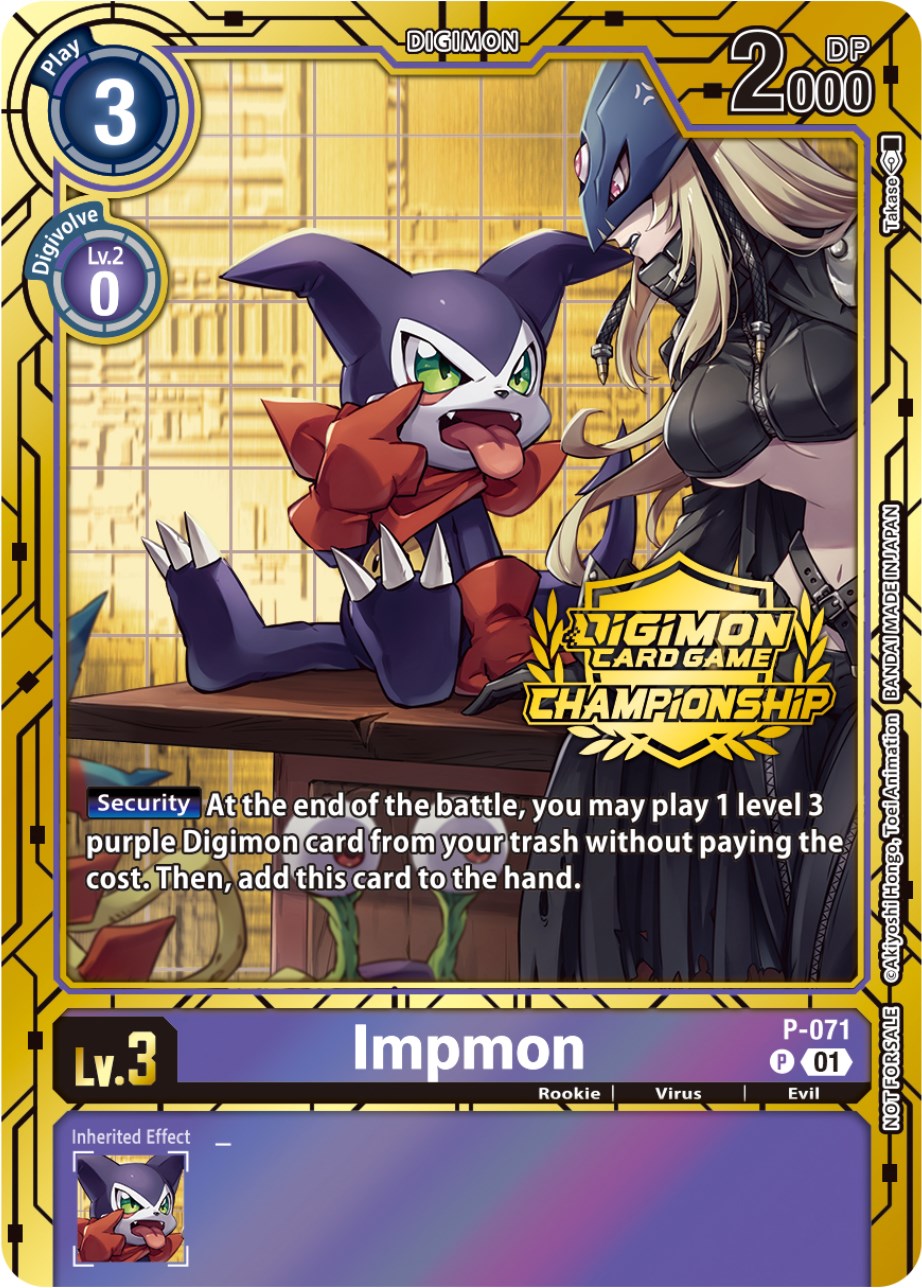 Image of Impmon [P-071] (Championship 2023 Gold Card Set) [Promotional Cards]