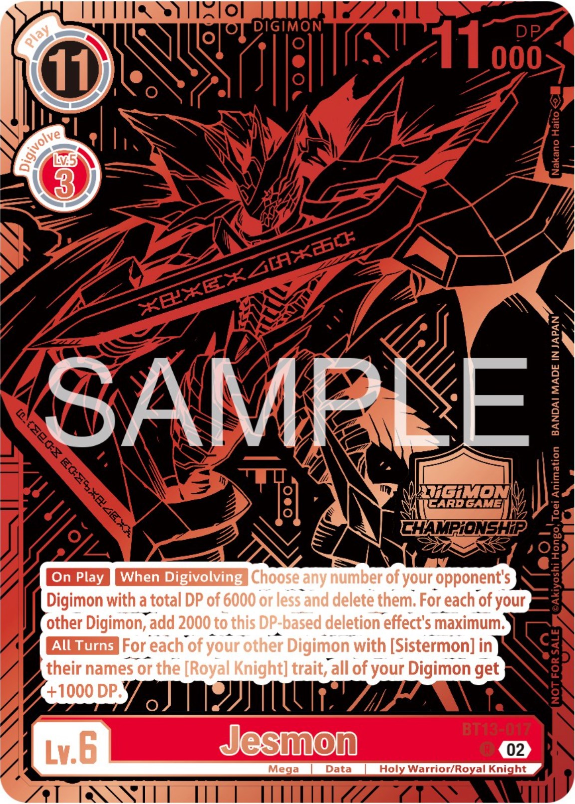 Image of Jesmon [BT13-017] (2023 Championship Finals 3rd and 4th Place) [Versus Royal Knights Promos]