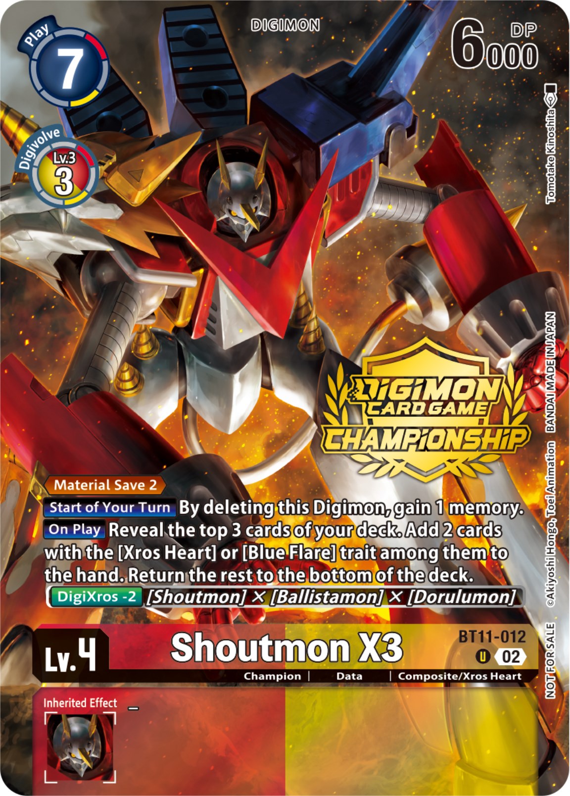 Image of Shoutmon X3 [BT11-012] (Championship 2023 Tamers Pack) [Dimensional Phase Promos]