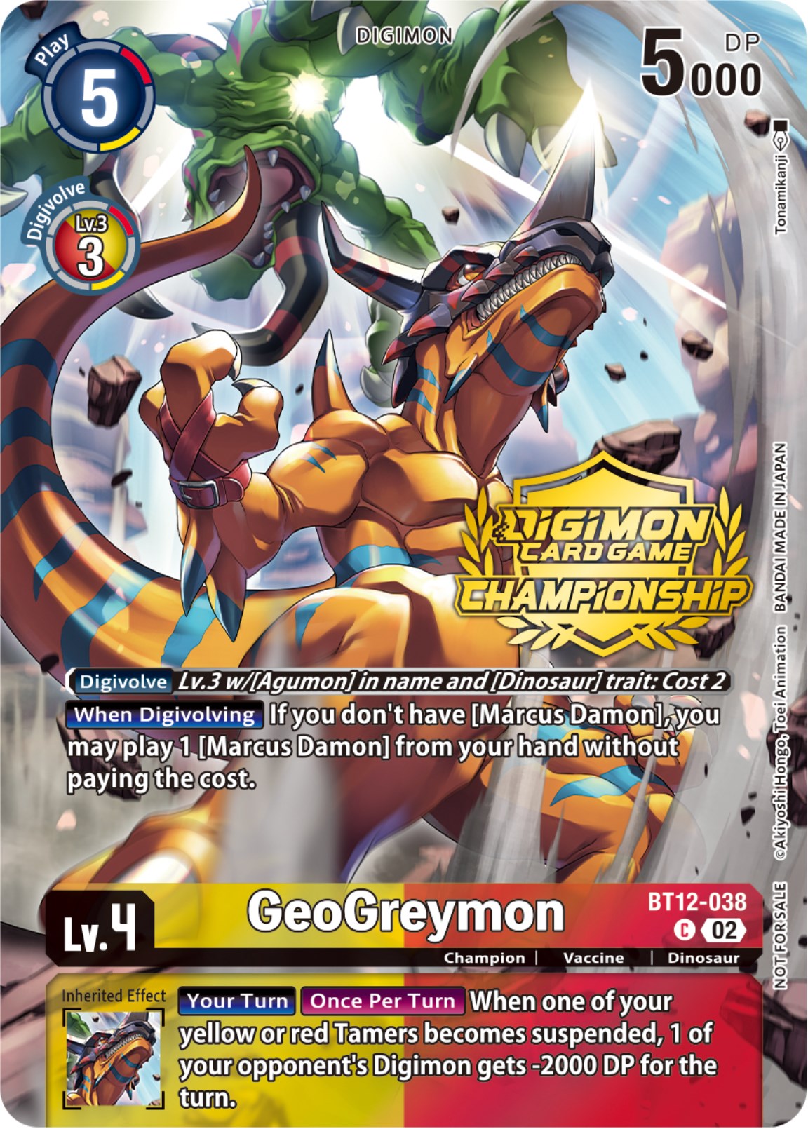 Image of GeoGreymon [BT12-038] (Championship 2023 Tamers Pack) [Across Time Promos]