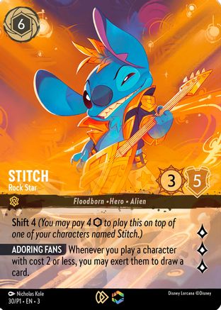 Image of Stitch - Rock Star (Store Championship) (30) - Disney Lorcana Promo Cards Holofoil
