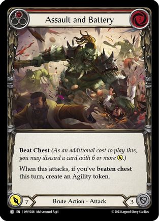 Image of Assault and Battery (Red) [HVY026] (Heavy Hitters)  Rainbow Foil