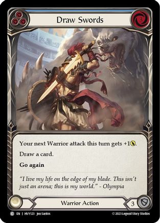 Image of Draw Swords (Blue) [HVY123] (Heavy Hitters)  Rainbow Foil