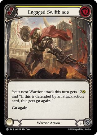 Image of Engaged Swiftblade (Yellow) [HVY128] (Heavy Hitters)