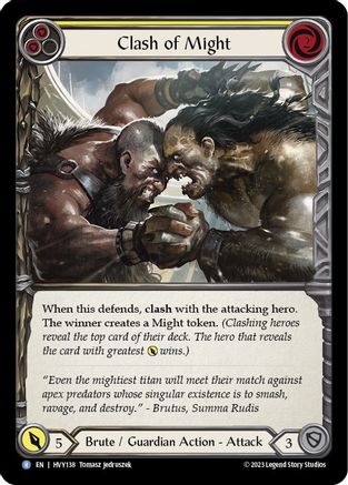 Image of Clash of Might (Yellow) [HVY138] (Heavy Hitters)  Rainbow Foil