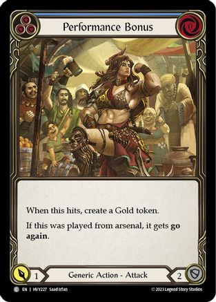 Image of Performance Bonus (Blue) [HVY227] (Heavy Hitters)  Rainbow Foil