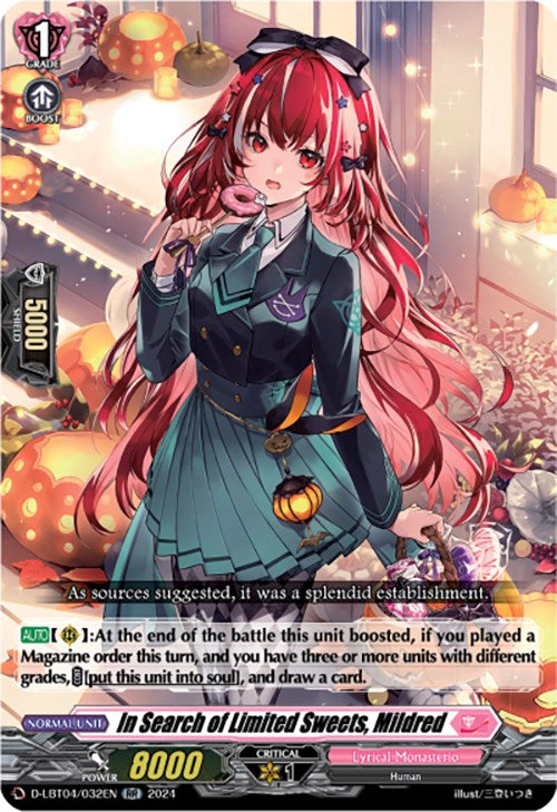 Image of In Search of Limited Sweets, Mildred (D-LBT04/032EN) [Lyrical Monasterio: Trick or Trick!]