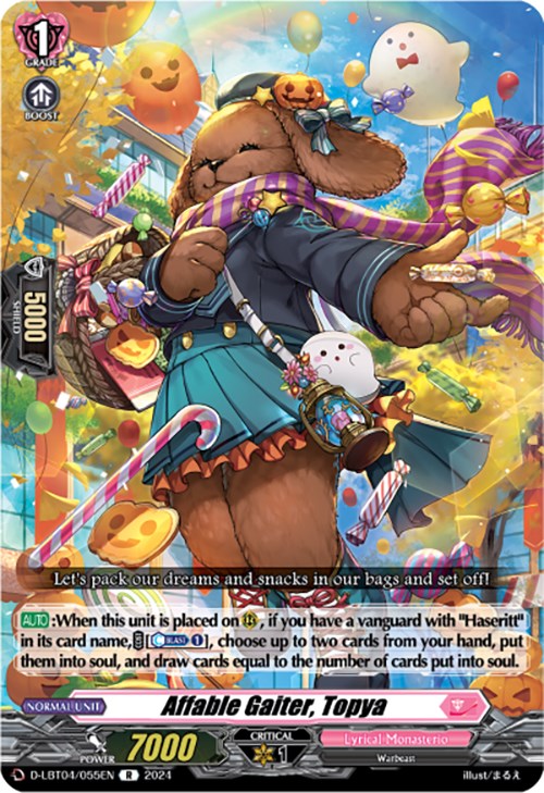 Image of Affable Gaiter, Topya (D-LBT04/055EN) [Lyrical Monasterio: Trick or Trick!]