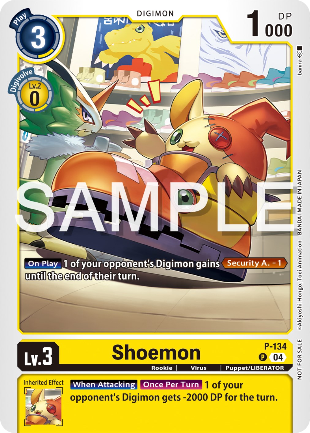 Image of Shoemon [P-134] (Digimon Liberator Promotion Pack) [Promotional Cards]