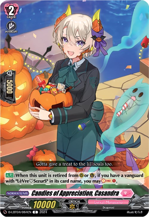 Image of Candies of Appreciation, Casandra (D-LBT04/064EN) [Lyrical Monasterio: Trick or Trick!]