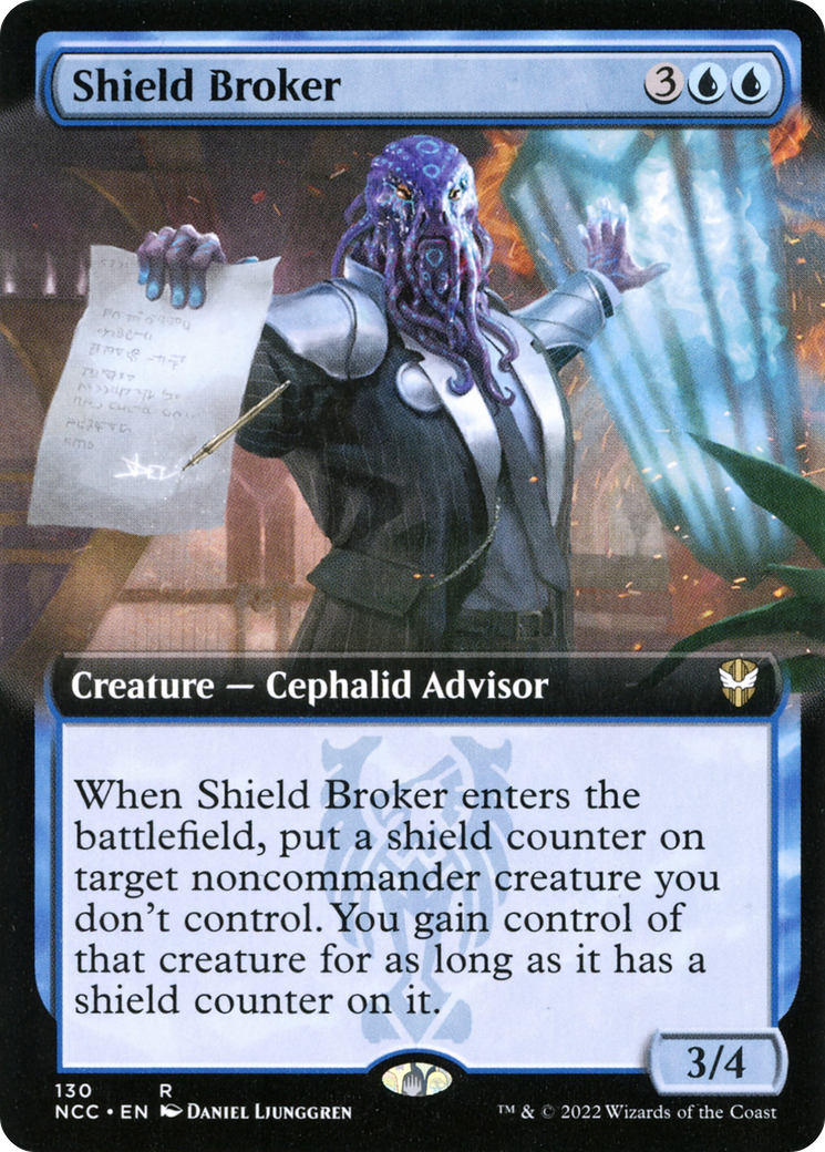 Image of Shield Broker (Extended Art) [Streets of New Capenna Commander]