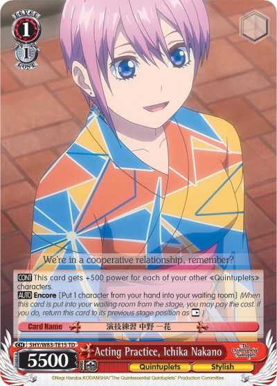 Image of Acting Practice, Ichika Nakano (5HY/W83-TE15 TD) [The Quintessential Quintuplets]