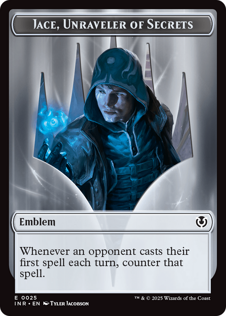 Image of Human Wizard // Emblem - Jace, Unraveler of Secrets Double-Sided Token [Innistrad Remastered Tokens]