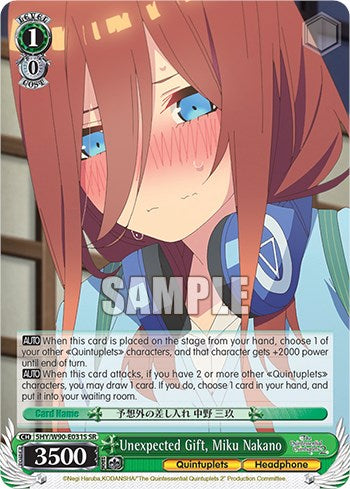 Image of Unexpected Gift, Miku Nakano (5HY/W90-E031S SR) [The Quintessential Quintuplets 2]