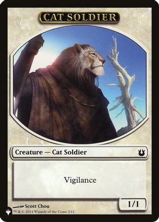 Image of Cat Soldier // Warrior Double-Sided Token [Secret Lair Commander Deck: Raining Cats and Dogs Tokens]