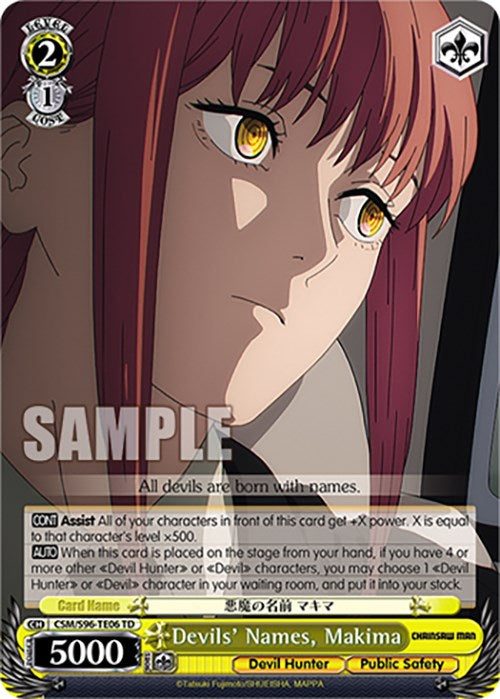 Image of Devils' Names, Makima (CSM/S96-TE06 TD) [Chainsaw Man]