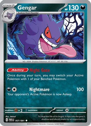 Image of Gengar (057/091) [Scarlet & Violet: Paldean Fates]