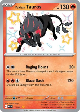 Image of Paldean Tauros (111/091) [Scarlet & Violet: Paldean Fates]
