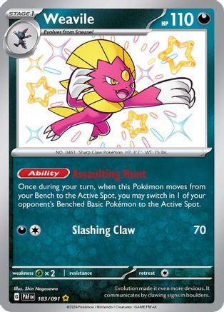 Image of Weavile (183/091) [Scarlet & Violet: Paldean Fates]