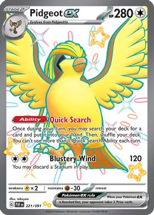 Image of Pidgeot ex (221/091) [Scarlet & Violet: Paldean Fates]