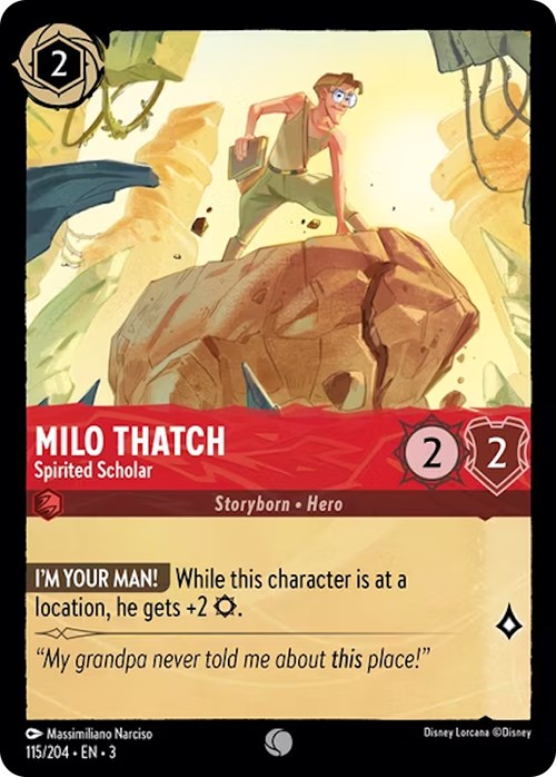 Image of Milo Thatch - Spirited Scholar (115/204) [Into the Inklands]