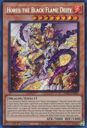 Image of Horus the Black Flame Deity [PHNI-EN018] Secret Rare