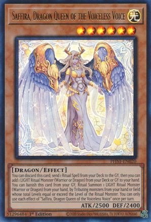 Image of Saffira, Dragon Queen of the Voiceless Voice [PHNI-EN020] Ultra Rare