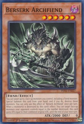 Image of Berserk Archfiend [PHNI-EN027] Common