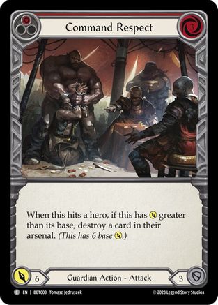 Image of Command Respect (Red) [BET008] (Heavy Hitters Betsy Blitz Deck)