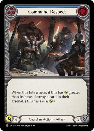 Image of Command Respect (Blue) [BET019] (Heavy Hitters Betsy Blitz Deck)