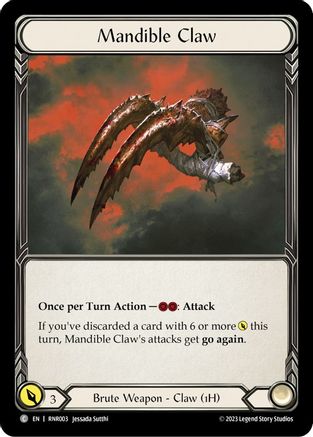 Image of Mandible Claw [RNR003] (Rhinar Hero Deck)