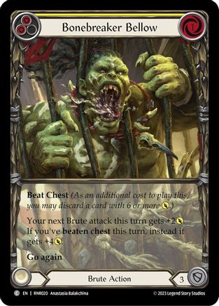 Image of Bonebreaker Bellow (Yellow) [RNR020] (Rhinar Hero Deck)