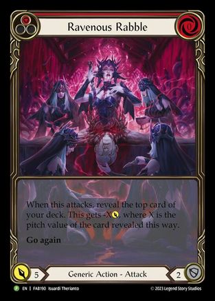 Image of Ravenous Rabble (Red) [FAB190] (Promo)  Rainbow Foil