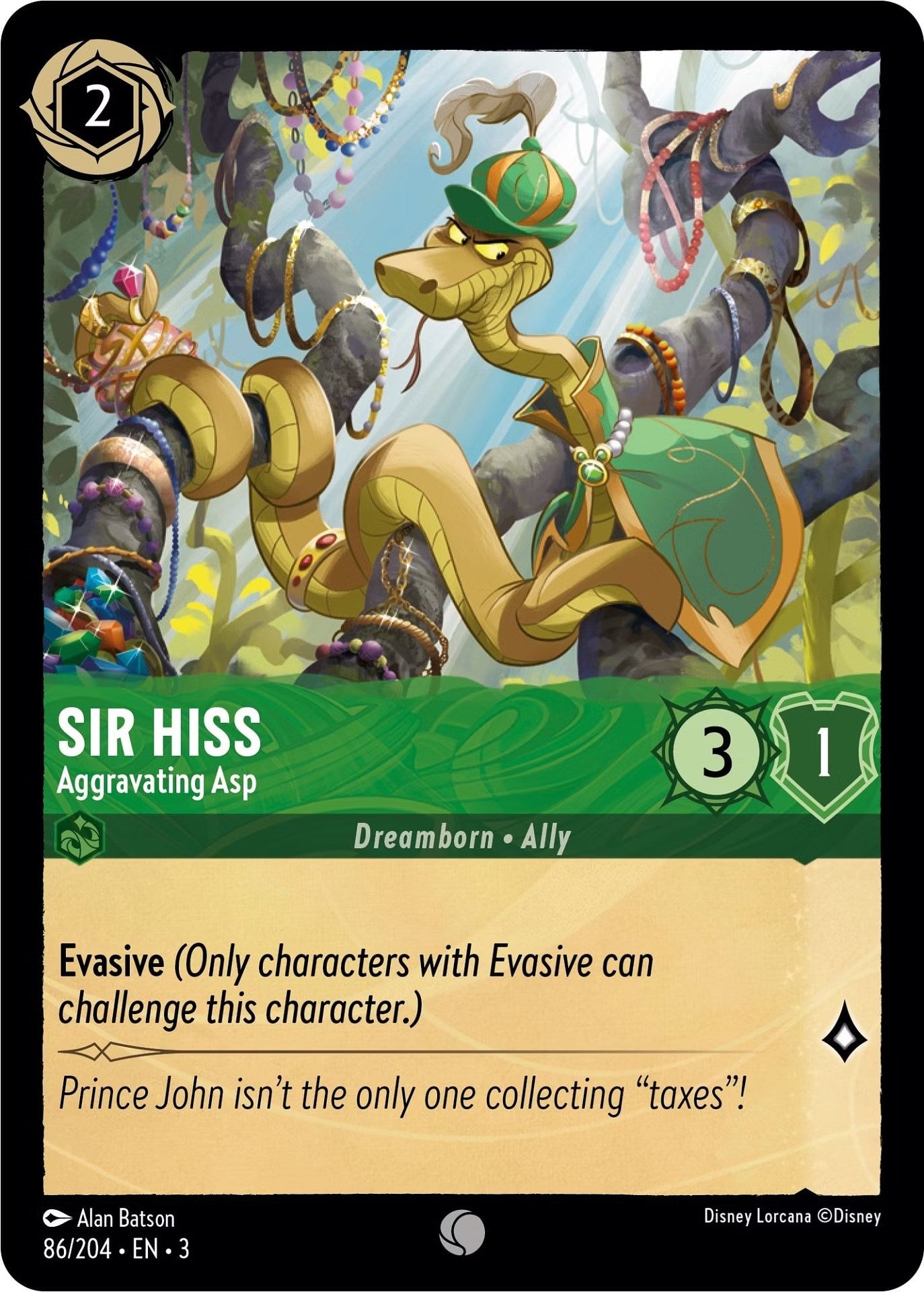 Image of Sir Hiss - Aggravating Asp (86/204) [Into the Inklands]