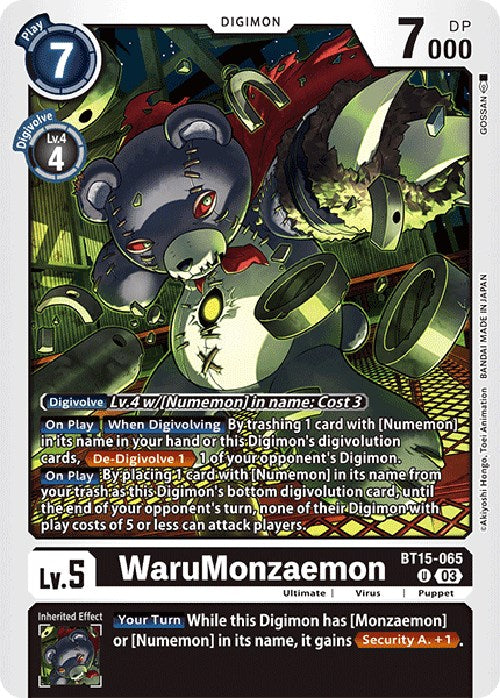 Image of WaruMonzaemon (X Antibody) [BT15-065] [Exceed Apocalypse]