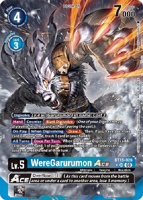 Image of WereGarurumon Ace [BT15-026] (Alternate Art) [Exceed Apocalypse]