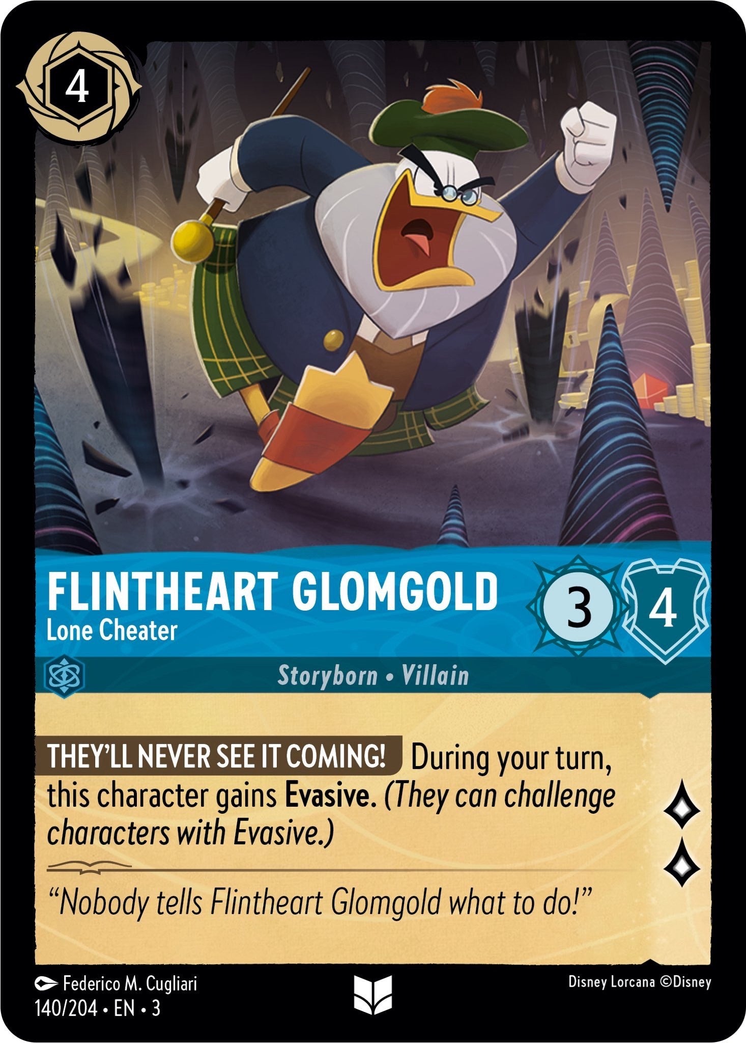 Image of Flintheart Glomgold - Lone Cheater (140/204) [Into the Inklands]