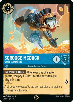 Image of Scrooge McDuck - Uncle Moneybags (39) - Disney Lorcana Promo Cards Cold Foil