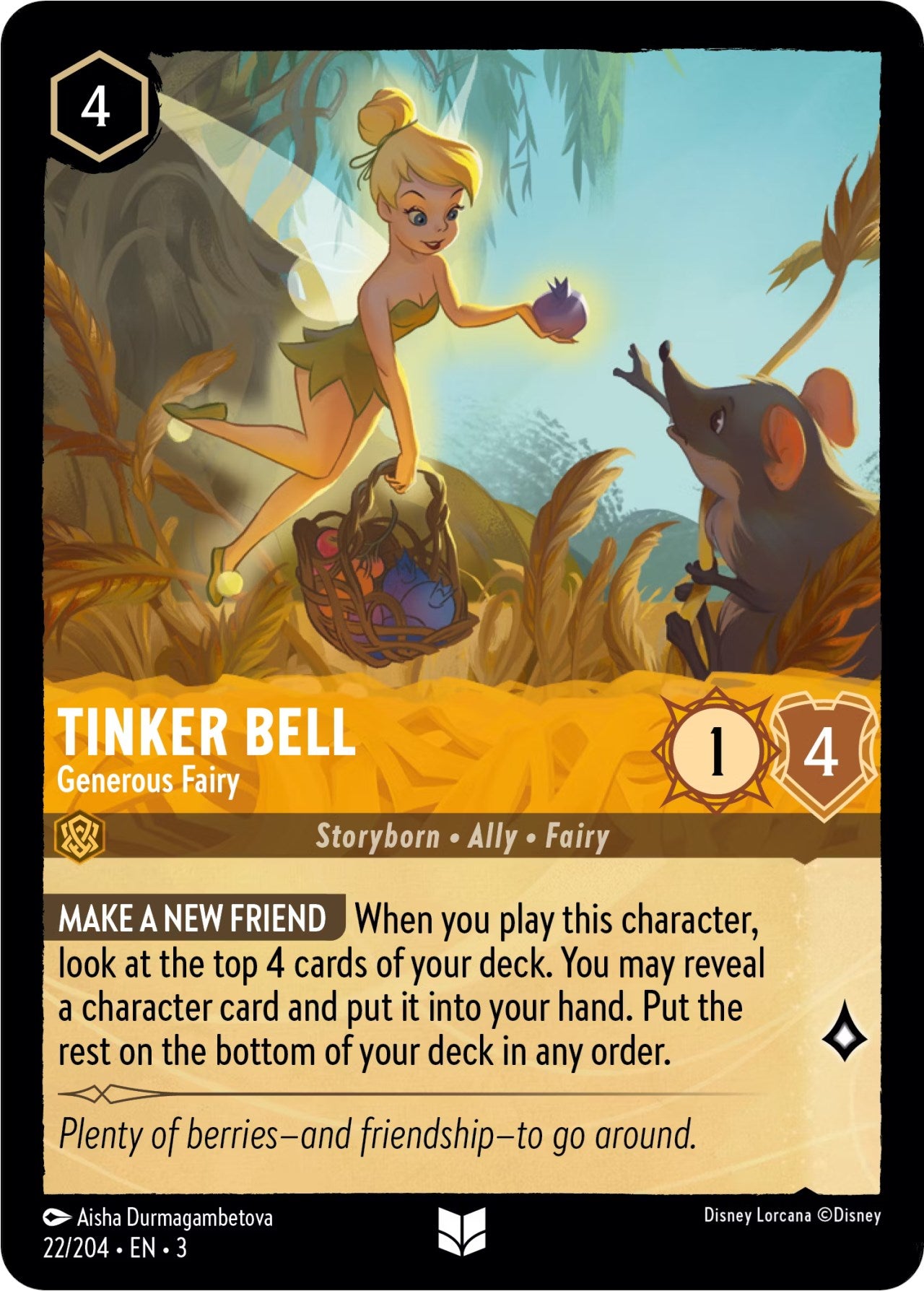 Image of Tinker Bell - Generous Fairy (22/204) [Into the Inklands]