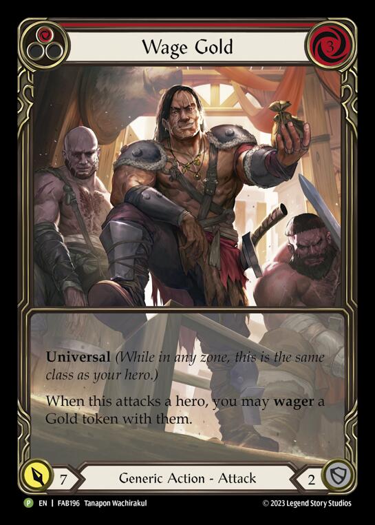 Image of Wage Gold (Red) [FAB196] (Promo)  Rainbow Foil
