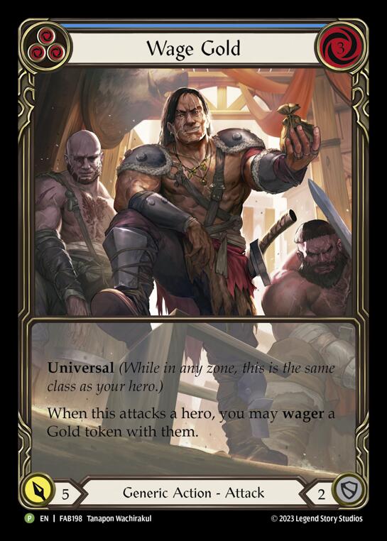 Image of Wage Gold (Blue) [FAB198] (Promo)  Rainbow Foil