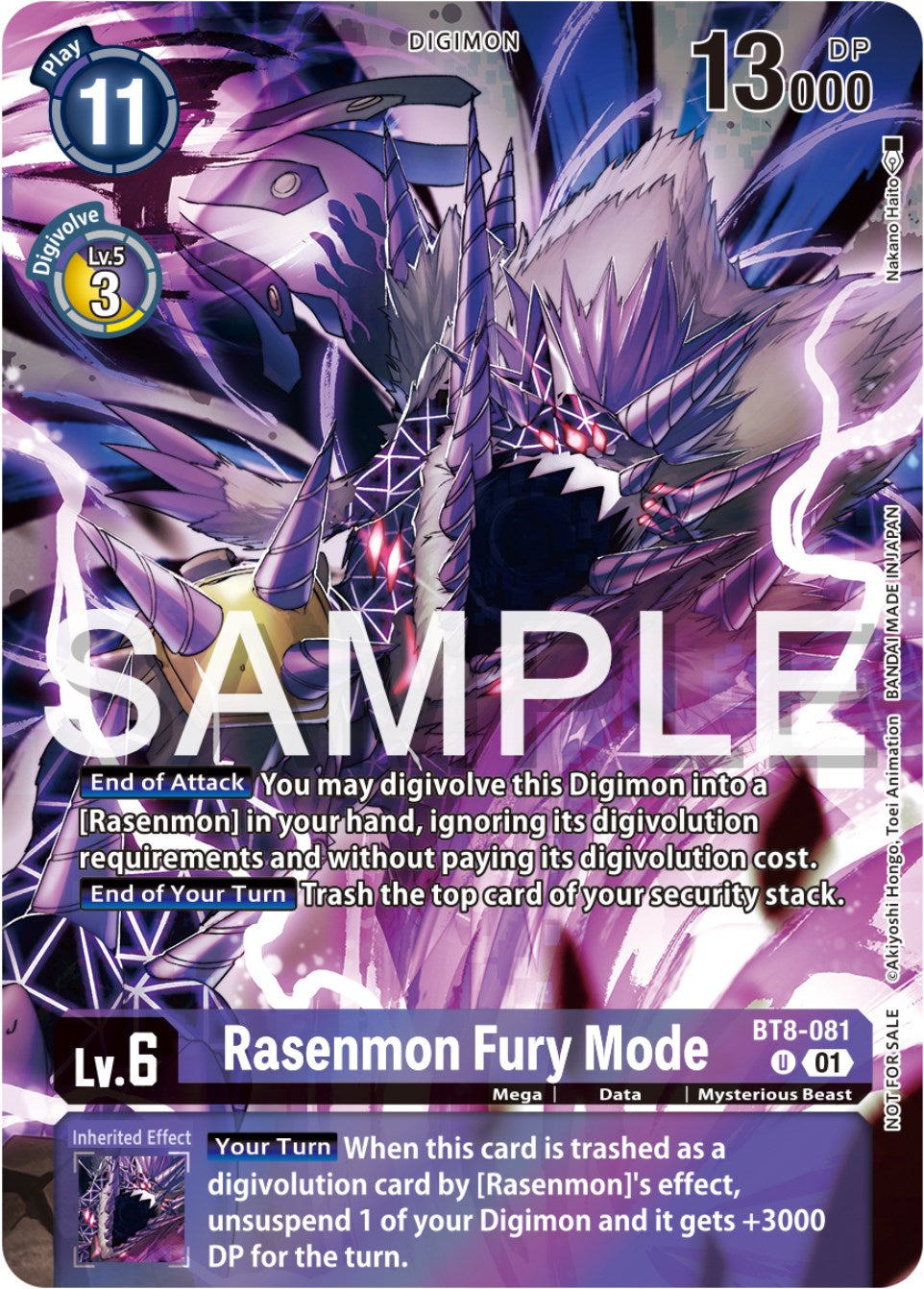 Image of Rasenmon Fury Mode [BT8-081] (Official Tournament Pack Vol.12) [New Awakening Promos]