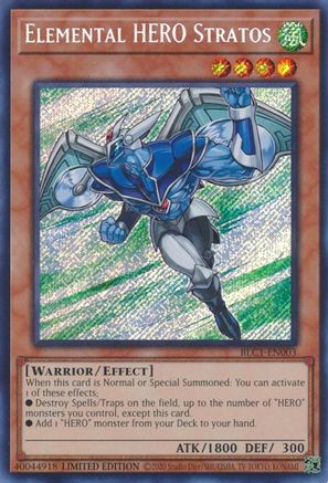 Image of Elemental HERO Stratos [BLC1-EN003] Secret Rare
