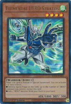 Image of Elemental HERO Stratos (Alternate Art) [BLC1-EN022] Ultra Rare