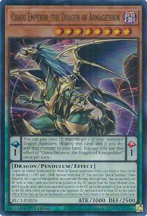 Image of Chaos Emperor, the Dragon of Armageddon [BLC1-EN026] Ultra Rare