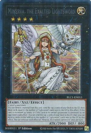 Image of Minerva, the Exalted Lightsworn (Silver) [BLC1-EN013] Ultra Rare