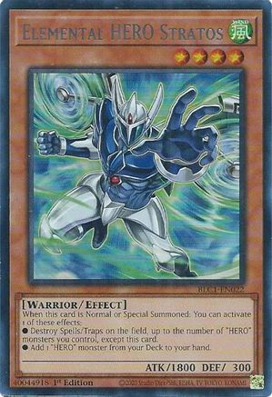 Image of Elemental HERO Stratos (Alternate Art) (Silver) [BLC1-EN022] Ultra Rare
