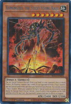 Image of Kumongous, the Sticky String Kaiju (Silver) [BLC1-EN034] Ultra Rare